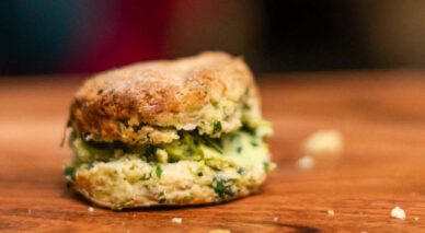 Wild Garlic and Cheese scone with butter